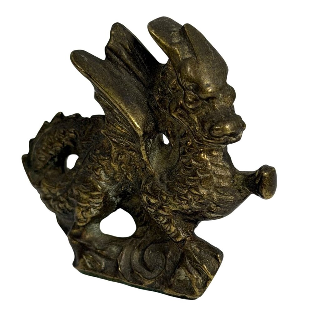 VTG Chinese Dragon Figurine Decorative Statue Mythical Collectible Home Decor